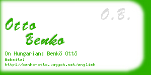 otto benko business card