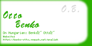 otto benko business card